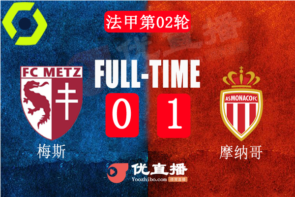 法甲第2轮梅斯vs摩纳哥全场录像