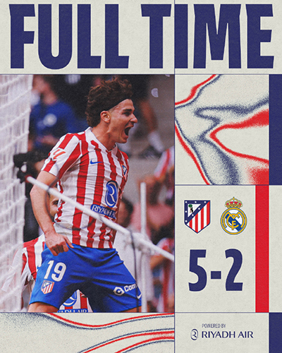 马德里德比惨案！马竞5-2痛击皇马 小蜘蛛双响+格子传射 姆巴佩难救主